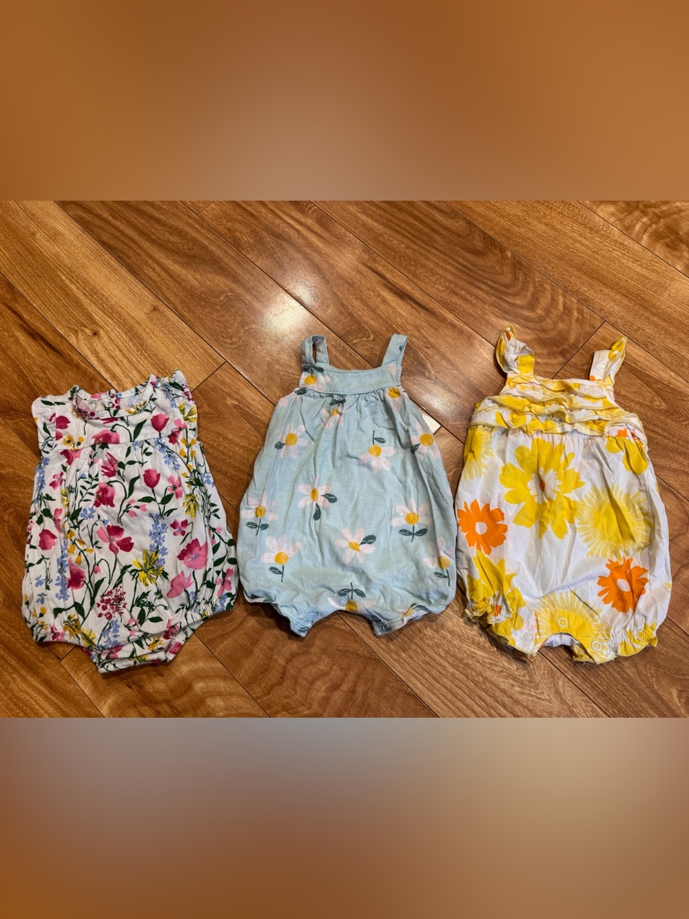 Baby girl 0-3 months summer floral rompers 100% cotton